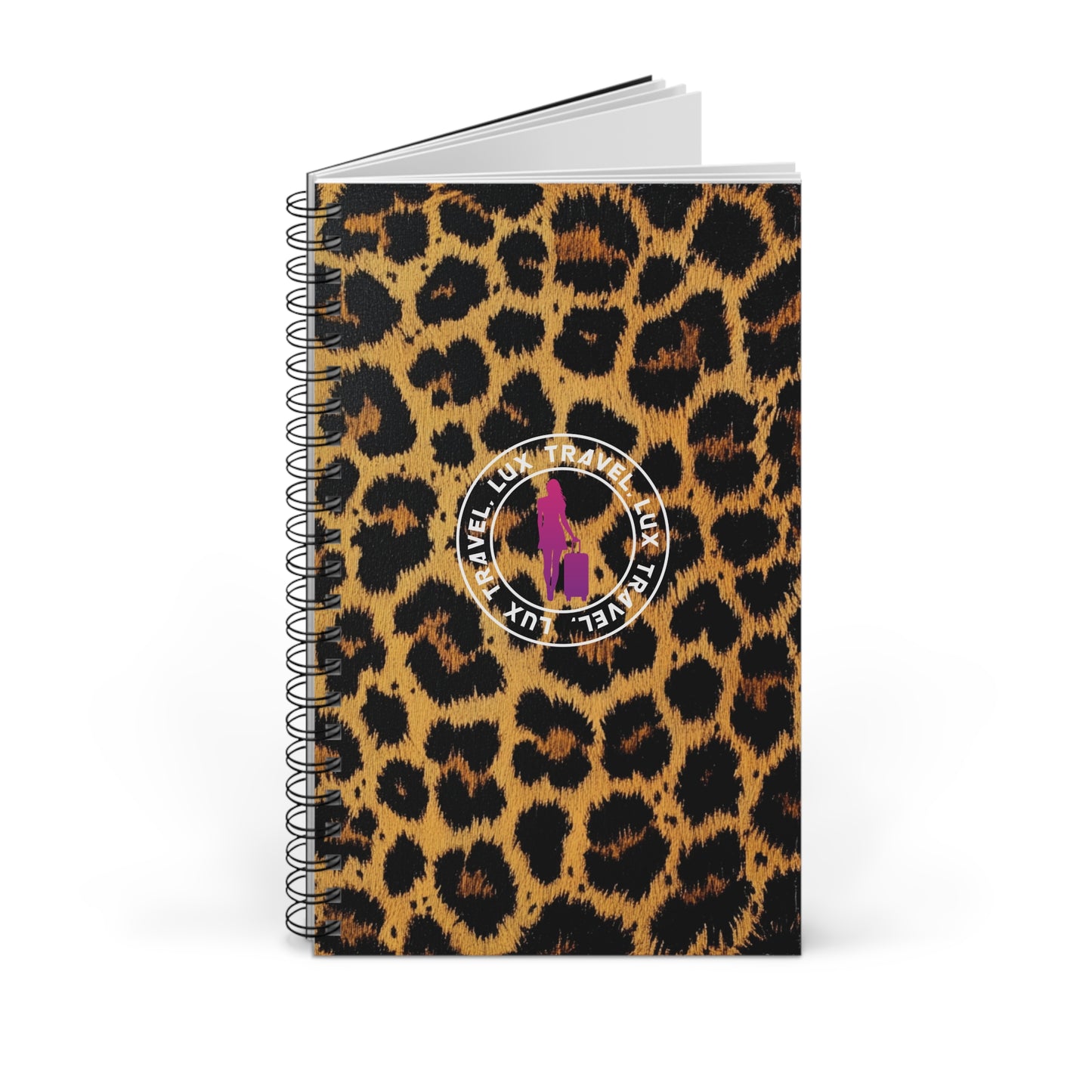 Leopard Diva Passport Stamps Spiral Journal (EU)